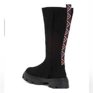 Farm Rio BLACK FAUX SUEDE TALL SHAFT BOOT